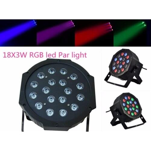 4pcs/lot ) 18pcs 3W RGBW LED Par Light Flat Parcan Plastic led par DJ KTV wash lighting