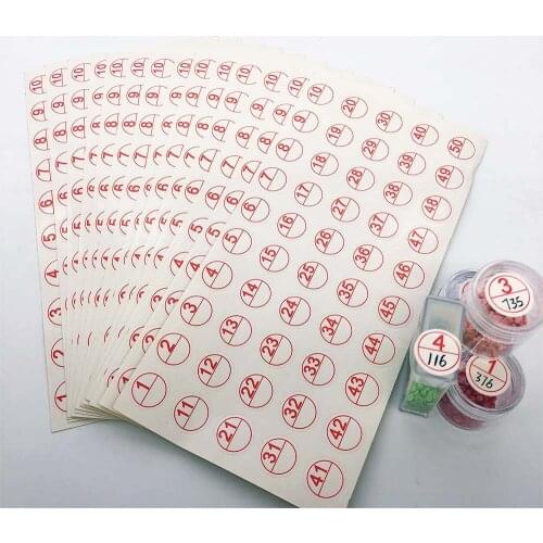 50 Grids Diamond Painting Tools Storage Box Label Stickers Diamond Classification Storage Stickers accessories