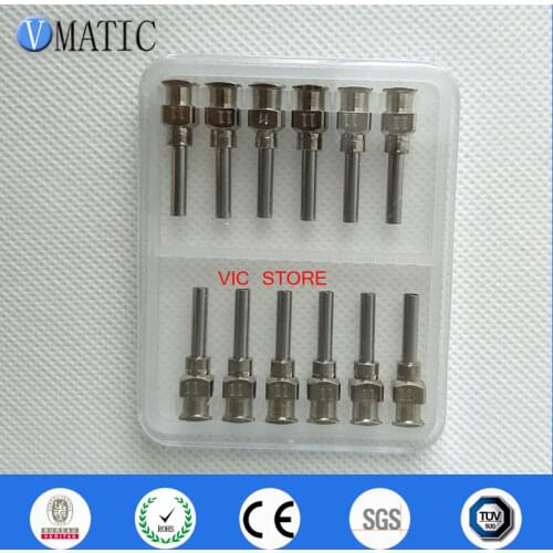 Free Shipping 0.5'' Length 11G All Metal Tips Blunt Stainless Steel 12Pcs Glue Dispensing Needles Syringe Needle Tips 1/2 Inch