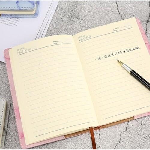 Password Notebook Marble Texture 100 Sheets Personal Diary with Lock Code Thick Notepad Leather Office School Notebook FC
