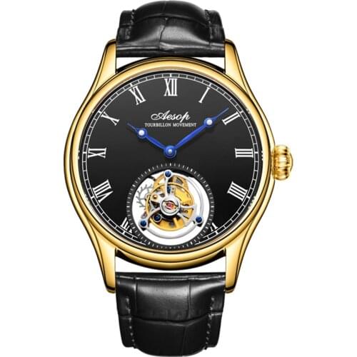 SEAKOSS AESOP Tourbillon Mechanical Watches Men Flying Skeleton Male Mechanical Wristwatch montre homme 2021 Sapphire Clocks Man