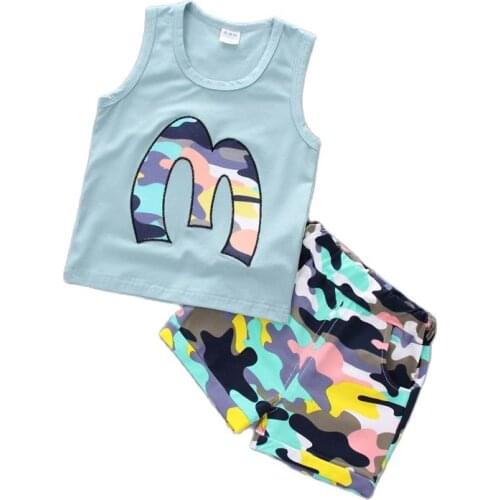 Disney Childrens summer clothes Mickey Minnie cotton short sleeve boys clothes girls clothes body suit cartoon kids clothes set