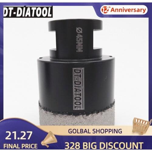 DT-DIATOOL 1pc M14 Dia 45mm Dry Vacuum Brazed Diamond Drilling Core Bit Ceramic Tile Hole Saw Granite Marble Stone Drill Bit