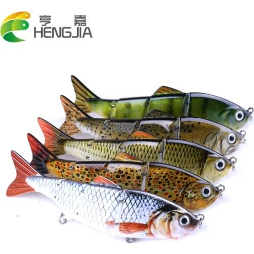 HENGJIA 5pcs 12cm 16.8g Pesca Fishing Wobblers 4 Segments Swimbait Crankbait jointed Hard Fishing Lure Carp Fishing Tackle