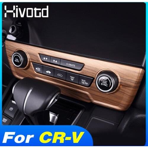 Hivotd Central Control Air Conditioning Panel Cover Trim Interior Decoration Frame Car Accessories For Honda CR-V CRV 2017-2021