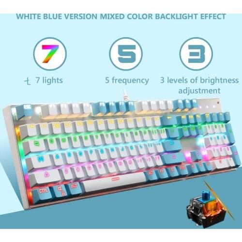 G30 Wired Mechanical Keyboard Backlit Splash-proof Mechanical Gaming Keyboard for Desktop Computer Ergonomic LED Backlit Keyboar