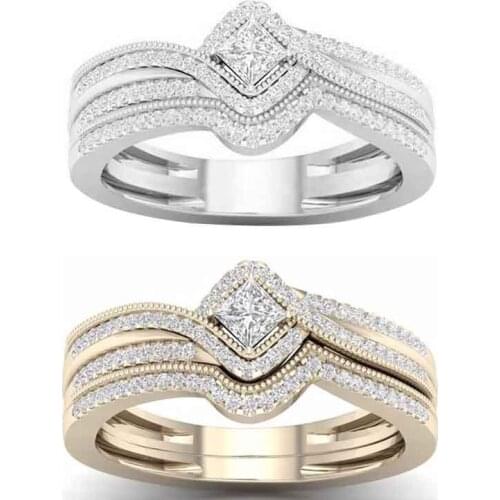 Silver Color Rose Gold Color Gold Color Popular Ring Size 6-10 Gorgeous Rings for Women Party Jewelery