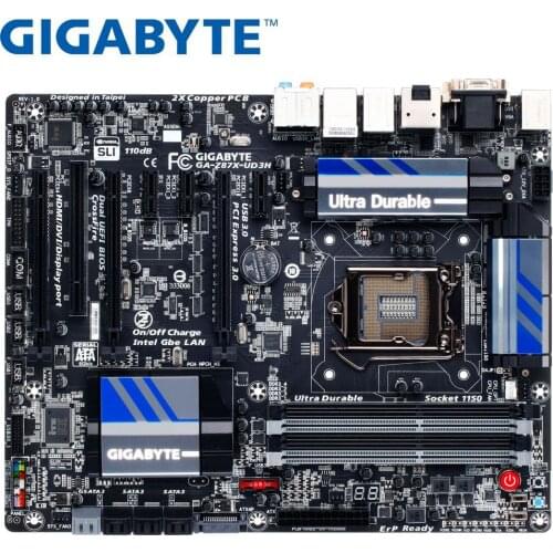 Gigabyte GA-Z87X-UD3H original motherboard LGA 1150 DDR3 DVI VGA HDMI USB2.0 USB3.0 32GB Z87X-UD3H Z87 used desktop motherboard