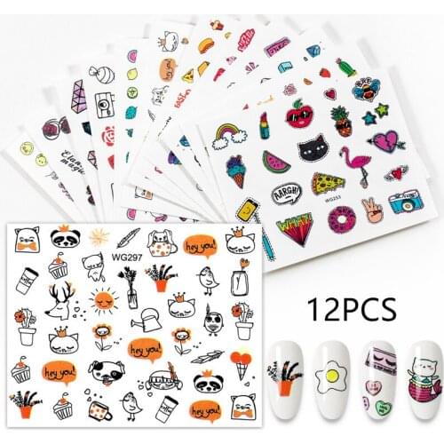 20 piece set of nail stickers unicorn letter watermark slider set of color polished stickers for nail art nail art accessories
