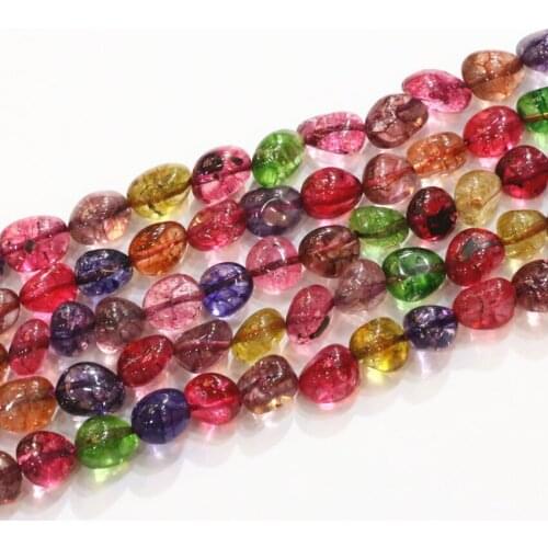 New Arrival Multicolor Synthetic Tourmaline Crystal 10mm Freeform Irregular Shape Stone Jewelry Making Loose Beads 15inch B3285