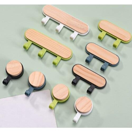 New Decorative Wall Wood Hooks Coat Scarf Bag Hanger Kitchen Accessories Organizer Hook Home Decor Storage Rack Behind Door Hook