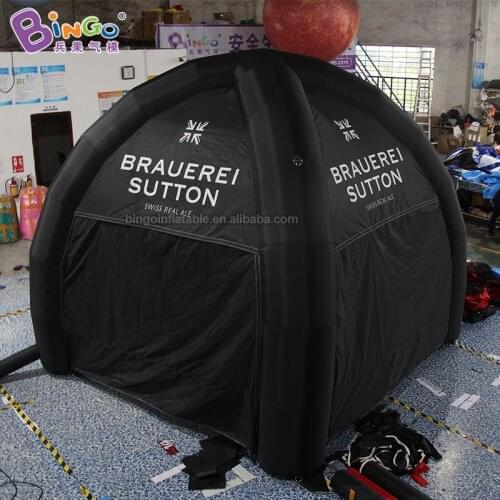 Personalized 4X4X3.4 meters inflatable black tent / custom LOGO inflatable canopy toy tent