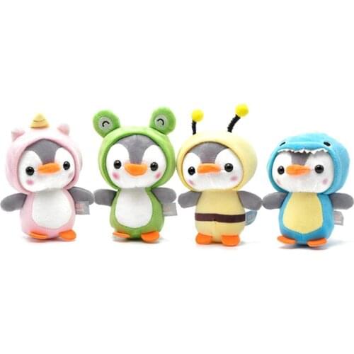 1Pcs Plush Keychain Cute Penguin Bee Animal Plush Doll Pendant Keychain Ring Key Holder Bag Decor Kids Playmate Valentine Gifts
