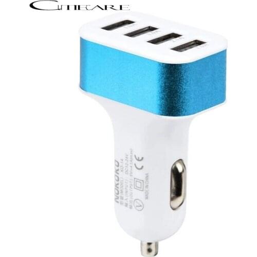 Fit for Most Android phone and tablet with USB port Car USB Adapter Charger Charging Metal Socket 4 Port Mobile Phone 4.0A