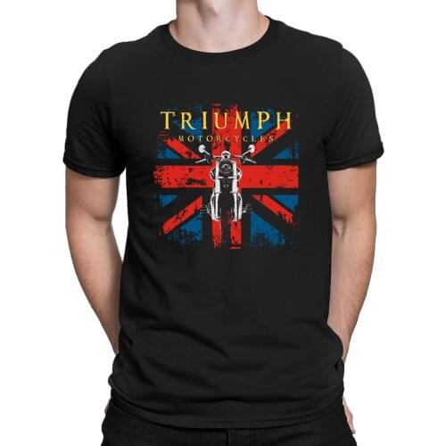 Distressed Triumphs Motorcycles T-Shirt Hot Sale Character Quirky T Shirt For Men Basic Solid Summer Normal