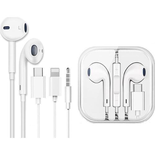 Applicable Wire-controlled Bluetooth Headsets Earbuds Wired In-line Headsets Type-c Bilateral Stereo In-ear Wired Headset