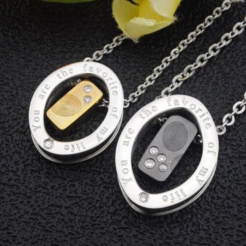 ATGO Romantic "You are the favorite of my life" Crystal Rhinestone Sweet Lovers Pendant Necklace Fashion Men Women Jewelry BP