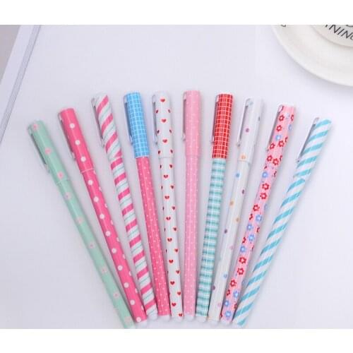 10 pcs/lot Korea stationery Gel Pen Cute Colorful Neutral Pens For School Writing Office Supplies Pen learning Stationery Gift