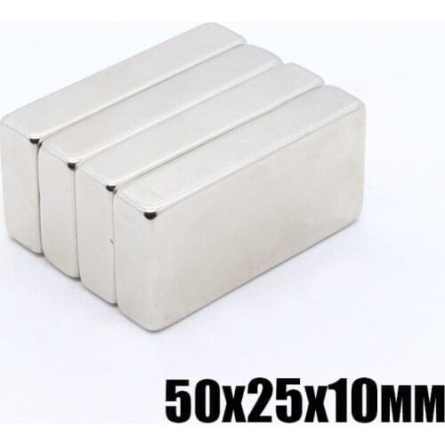 2pcs 50x25x10 mm Strong Powerful Block Square Magnet Craft Model Rare Earth NdFeB 50*25*10mm Neodymium Permanent Magnet