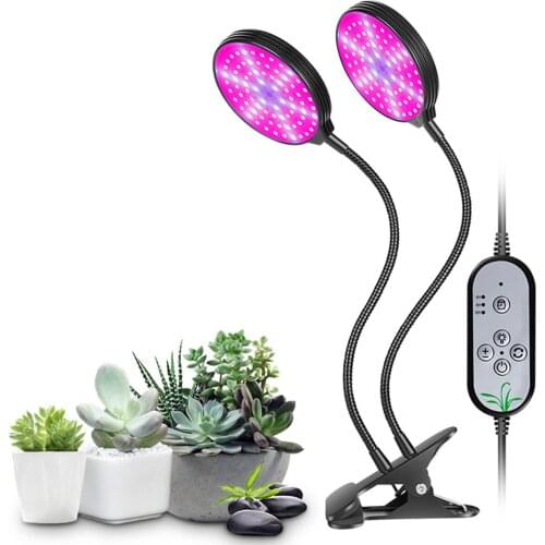 15W Single Head Plant Grow Light Waterproof Indoor Seedlings Plant Growing Light with Auto Cycle Timer 5-level Brightness