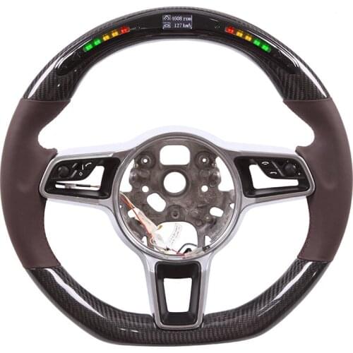 Real Carbon Fiber LED Steering Wheel compatible for Porsche Macan Cayenne Panamera 911