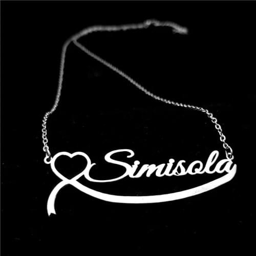 Stainless Steel Nameplate Jewelry Personalized Customization Fashion Letter Necklace Pendant Ladies Necklace Bridesmaid Gifts