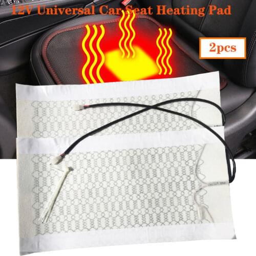 2Pcs 12V Universal Car Seat Heating Pad Car Heated Seat Covers Pad Carbon Fiber Heated Auto Winter Warmer Heater Mat