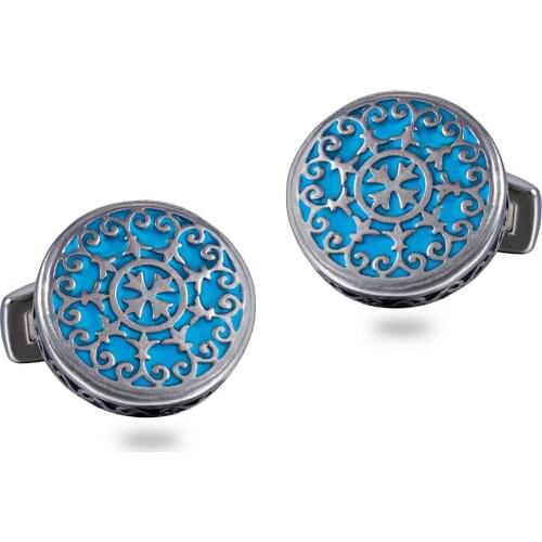 Retro Palace Court Flower Vine Carving Stainless Steel 316L Cufflinks For Gentry Tuxedo Business Formal Shirts