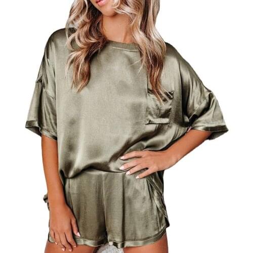 Women Pajama Sets Outfit Short Sleeve T-shirt Shorts Soft Two Piece Set Women comfortably Pajamas Summer 2021
