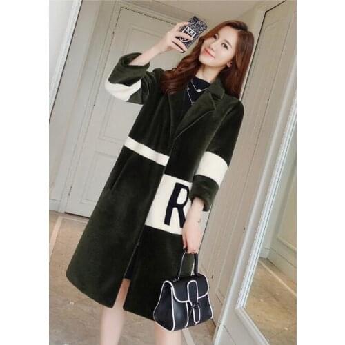 Womens Natural Wool Fur Coat Female 2020 Fashion Winter Jacket Women Real Sheep Shearing Fur Coats Long Overcoat 1709