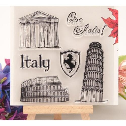 1pc Houses Building Transparent Seal Clear Silicone Stamp Cutting DIY Scrapbook Rubber Coloring Embossing Decor Reusable 10*10cm