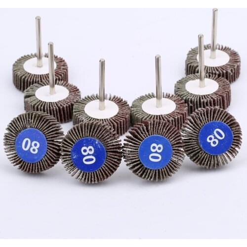 10Pcs/set Sandpaper Sanding Flap Wheels for Dremel Polishing Disc Grinding Set Aluminum Oxide Shutter Rotary Tools Accessories