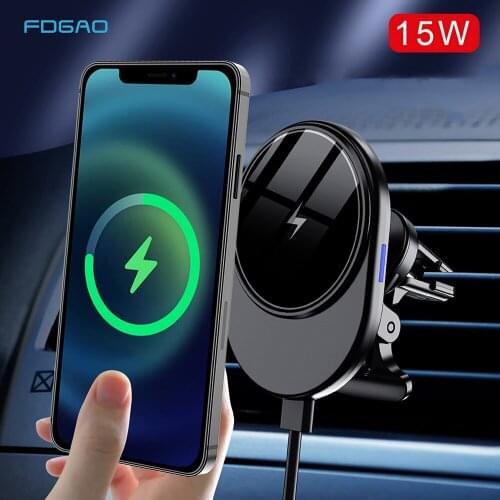 15W Magnetic Wireless Car Chargers Mount For iPhone 12 12 Pro 12 Pro Max Fast Charging Qi Wireless Charger Car Phone Holder