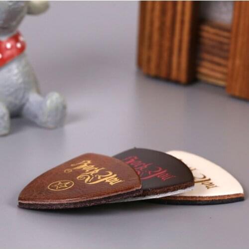 3pcs Random Color Ukulele Picks Leather Ukulele Bass Soft Genuine Leather Top Grade Professional Sheepskin Guitar Pick