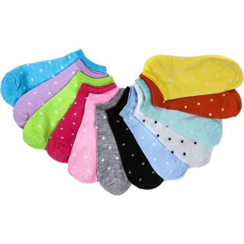 5 Pairs Cute Socks Bamboo Womens Cotton Socks 3 style Heart Dot Solid Girl Female Lady Socks For Womens Socks