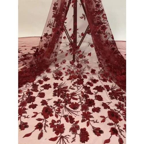 African Sequin Lace Fabric 2021 High Quality Nigerian Lace Fabric Embroidery French Tulle Lace Fabric D38171