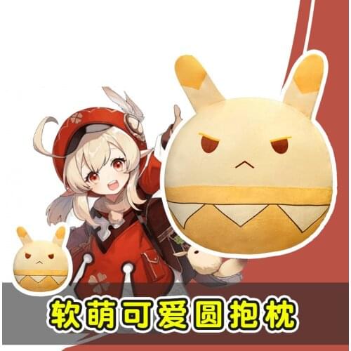 Anime Genshin Impact Plush Toy Doll Stuffed Rabbit Klee Cosplay Daughter Gift Girlfriend Orange 2 Type Throw Pillow Halloween