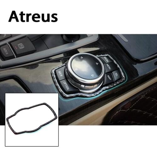 Atreus For BMW F30 F35 Accessories For BMW 3-Series 320i 328i GT Styling Carbon Fiber Car Multimedia Buttons Cover Stickers