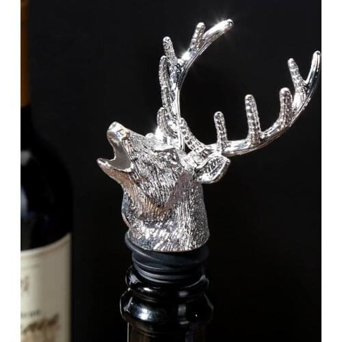 Bar Tool Shenglu Wine Drinker Wine Mouth Stainless Steel Creative Animal Deer Head Wine Pourer Home Wine Stopper