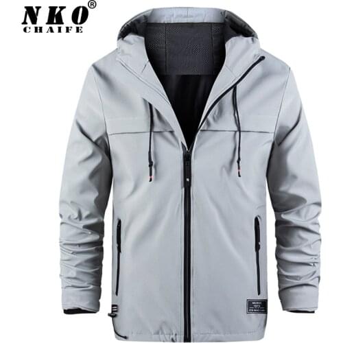 CHAIFENKO Brand Spring Casual Hooded Jacket Men New Autumn Fashion Waterproof Sportswear Coat Men Solid Color Outdoor Jacket Men
