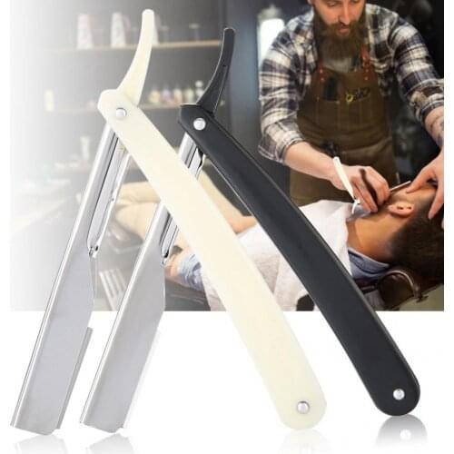 2 Colors Barber Razor Straight Edge Hair Clipper Salon Folding Blade Razor with Blade Shaving Blades Safety Shaver Hair Removal