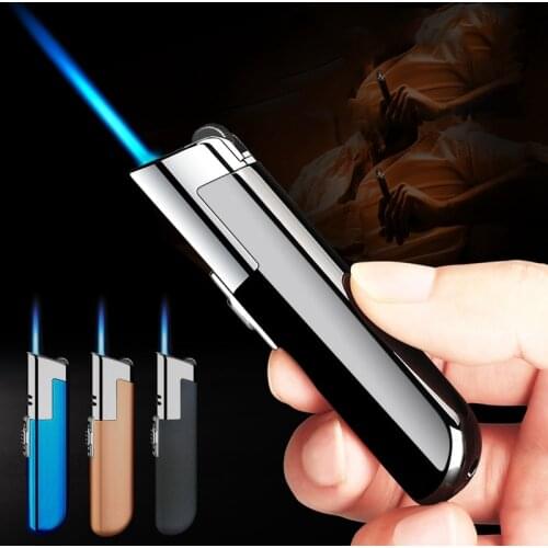 Butane Straight Into The Turbine Torch Lighter Metal Windproof Smoking Accessories for Weed Cute for Girls Gift for Men