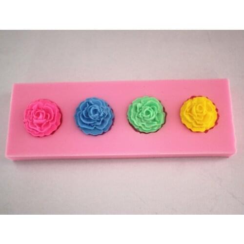 4 rose scake molds soap chocolate mould for the kitchen baking clay mold