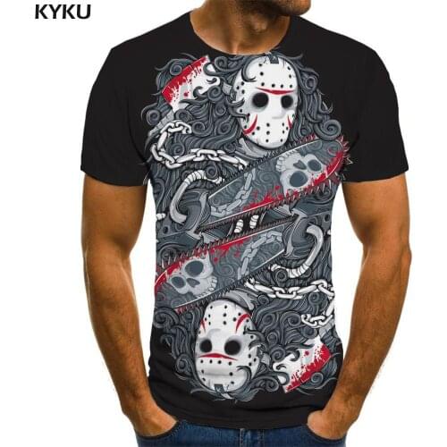 3d Tshirt Skull T shirt Men Knife Tshirts Casual Blood Anime Clothes War Shirt Print Short Sleeve Hip hop Fashion Slim Big Size