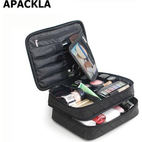 APACKLA Large Capacity Cosmetic Bag Women Travel Makeup Case Beauty Necessaries Make Up Women Organizer Storage Toiletry Bags