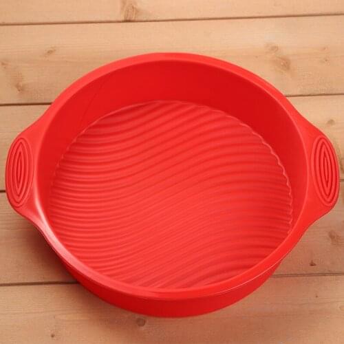 Round Silicone Cake Baking Mould Non-Stick Bread Cake Mold Pan Tray Large Kitchen DIY Birthday Cake Bakeware Random Color