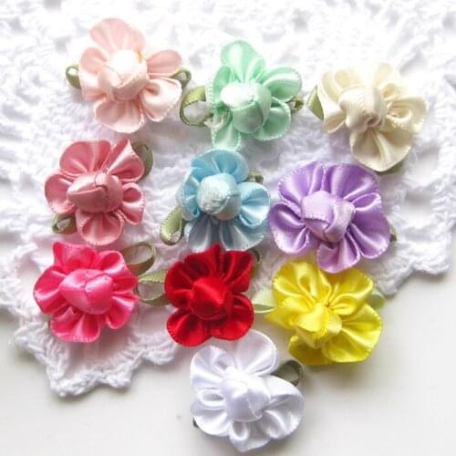 10pcs Handmade 3d Flower Applique Ribbons Patches For Clothes Sewing On Hat Gloves Shoes Diy Accessories