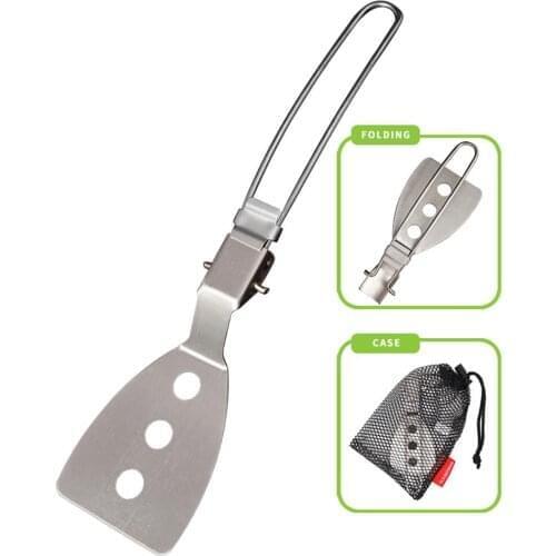 Mini Stainless Steel Folding Spatula Food Turner Camping Travel Fishing Outdoor BBQ Cooking Accessories