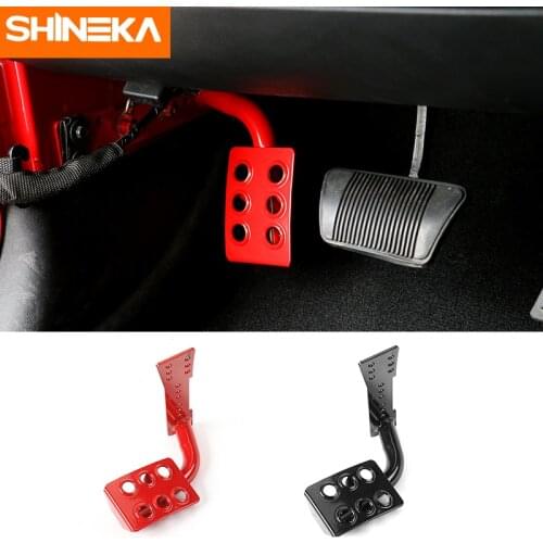 SHINEKA Metal Car Interior Decoration Dead Foot Pedal Left Side Foot Rest Kick Panel Fit for Jeep Wrangler JK 2007-2017