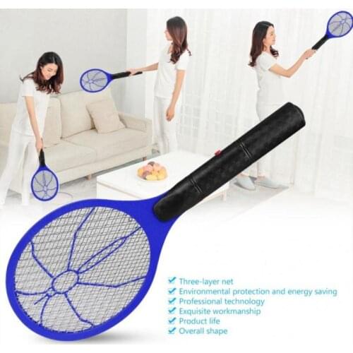 New Electric Flies Mosquito Swatter Killer Cordless Battery Power Handheld Home Safety Bug Zapper Insect Fly Trap Swatter Racket